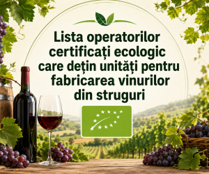 Lista operatorilor certificați ecologic care dețin unități pentru fabricarea vinurilor din struguri